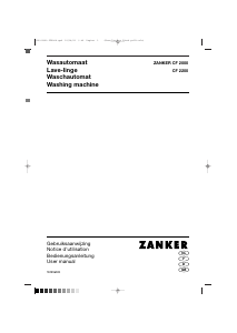 Mode d’emploi Zanker CF2000 Lave-linge