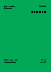 Manual Zanker ZKS 5644 Dishwasher