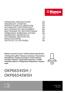 Rokasgrāmata Hansa OKP6654IWSH Tvaika nosūcējs