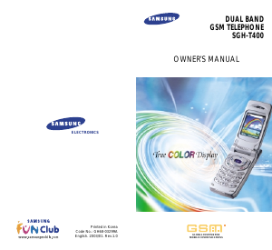 Bruksanvisning Samsung SGH-T400 Mobiltelefon