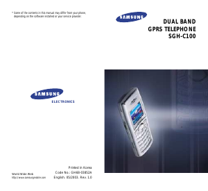 Bruksanvisning Samsung SGH-C100 Mobiltelefon