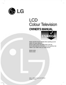 Bruksanvisning LG RZ-20LA90 LCD TV