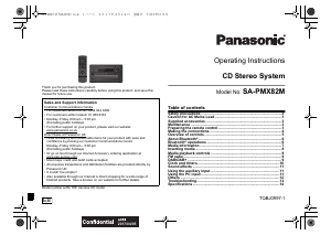 Bruksanvisning Panasonic SA-PMX82MEB Stereoanläggning