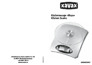 Bedienungsanleitung Xavax Maya Küchenwaage