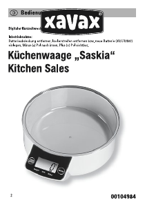 Bedienungsanleitung Xavax Saskia Küchenwaage
