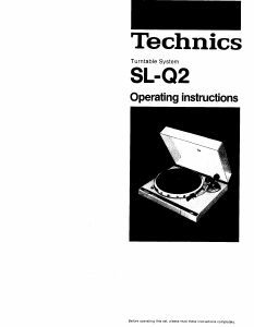Handleiding Technics SL-Q2 Platenspeler