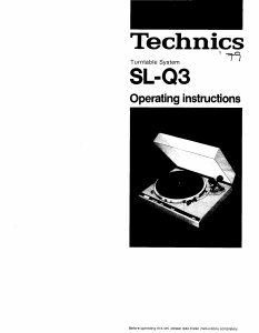 Handleiding Technics SL-Q3 Platenspeler