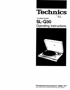 Manual Technics SL-Q30 Turntable
