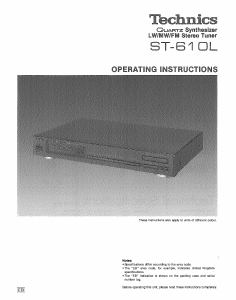 Manual Technics ST-610L Tuner