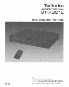 Manual Technics ST-X301L Tuner