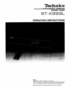 Bruksanvisning Technics ST-X999L Tuner