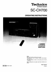 Bruksanvisning Technics SC-CH700 Stereoanläggning