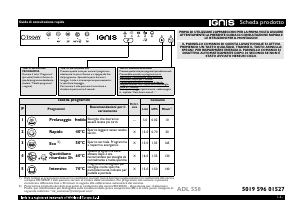 Manuale Ignis ADL 558 Lavastoviglie