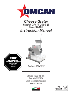Manual Omcan GR-IT-2983-B Cheese Grater