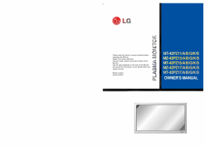 Handleiding LG MZ-42PZ13B Plasma monitor