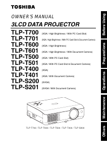 Handleiding Toshiba TLP-S201 Beamer