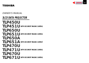 Manual Toshiba TLP-671U Projector