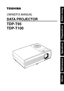 Handleiding Toshiba TDP-T100 Beamer