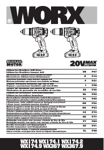 Manual Worx WX174 Maşină de găurit-înşurubat