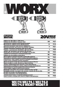 Manuál Worx WX174.2 Akušroubovák