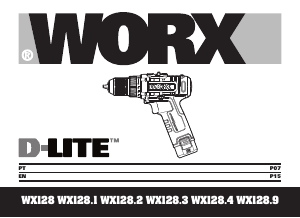 Bruksanvisning Worx WX128.4 D-Lite Borrskruvdragare