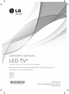 Handleiding LG 55LB626V LED televisie