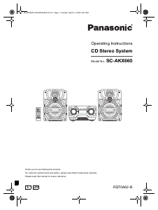 Bruksanvisning Panasonic SC-AKX660GN Stereoanläggning
