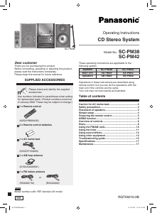 Bruksanvisning Panasonic SC-PM42EB Stereoanläggning
