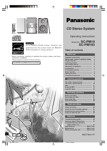 Bruksanvisning Panasonic SC-PM193 Stereoanläggning