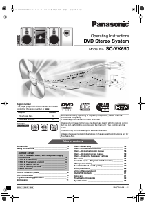 Bruksanvisning Panasonic SC-VK650 Stereoanläggning