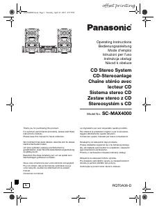 Bedienungsanleitung Panasonic SC-MAX4000 Stereoanlage