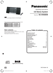 Bruksanvisning Panasonic SC-EN38DB Stereoanläggning