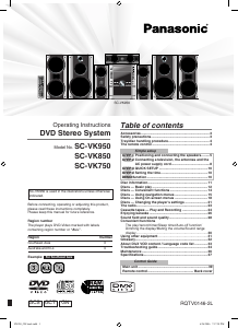 Bruksanvisning Panasonic SC-VK750 Stereoanläggning