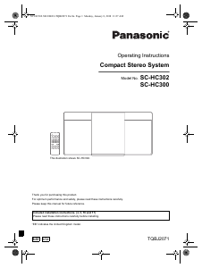 Bruksanvisning Panasonic SC-HC302EB Stereoanläggning