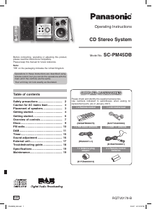 Bruksanvisning Panasonic SC-PM45DB Stereoanläggning