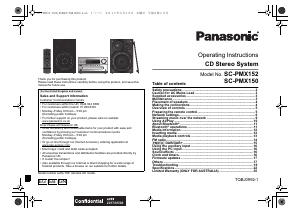 Bruksanvisning Panasonic SC-PMX152GN Stereoanläggning