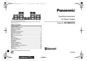 Handleiding Panasonic SC-MAX370EB Stereoset