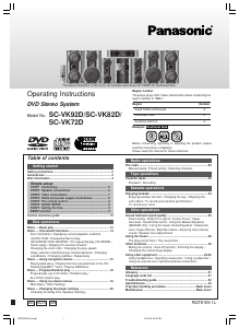 Bruksanvisning Panasonic SC-VK72D Stereoanläggning