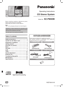 Bruksanvisning Panasonic SC-PM4DB Stereoanläggning