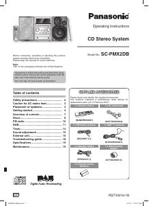 Bruksanvisning Panasonic SC-PMX2DB Stereoanläggning