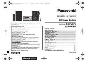 Bruksanvisning Panasonic SC-PMX70GN Stereoanläggning