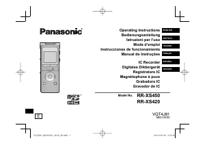 Bedienungsanleitung Panasonic RR-XS450E Diktiergerät
