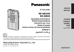 Manual de uso Panasonic RR-QR80 Grabadora de voz