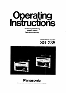 Bruksanvisning Panasonic SG-235 Stereoanläggning