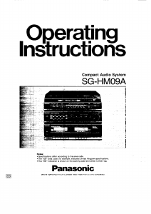 Bruksanvisning Panasonic SG-HM09A Stereoanläggning