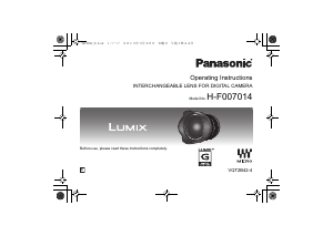 Руководство Panasonic H-F007014E Lumix Объектив