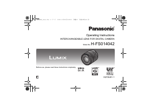 Руководство Panasonic H-FS014042E Lumix Объектив