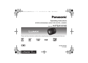 Руководство Panasonic H-FSA14140E Lumix Объектив