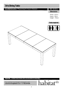 Bruksanvisning Habitat Drio Spisebord