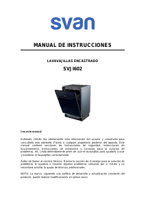 Manual de uso Svan SVJI602 Lavavajillas